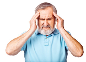 Senior man having headache