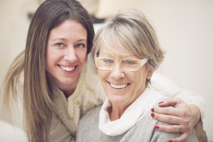 Happy senior mother and daughter portrait